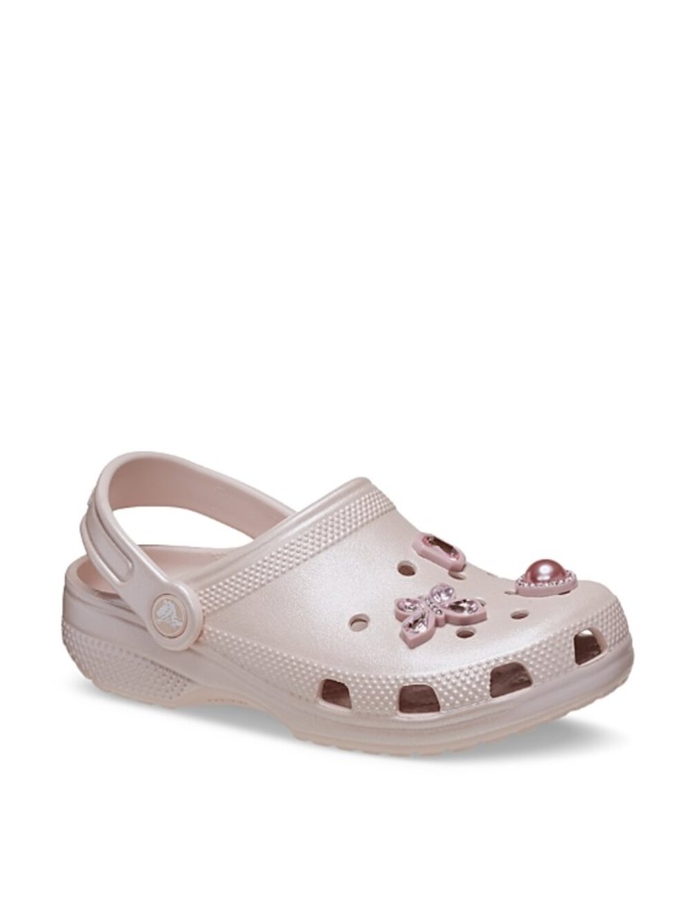 Crocs Unisex Child Classic Shimmer Gem Clog ,Rose Gold , 1
